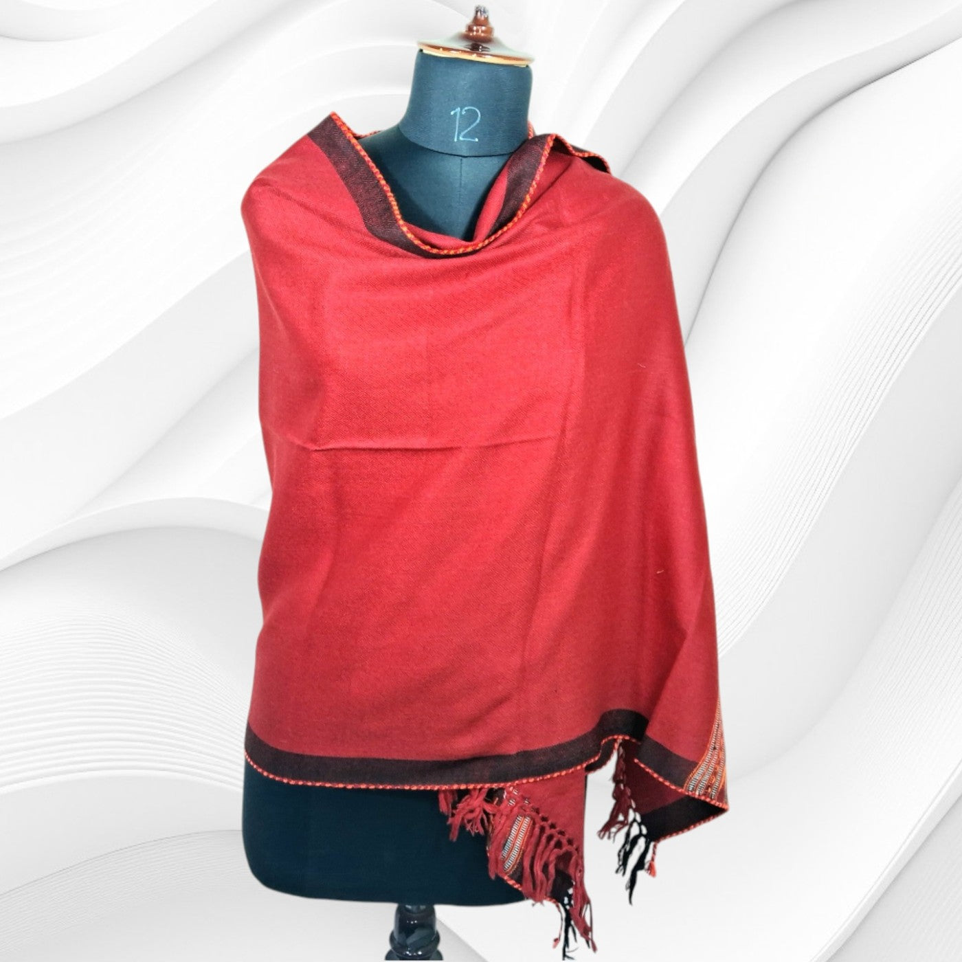 Yak Wool Stole | Red Colour | Handwoven