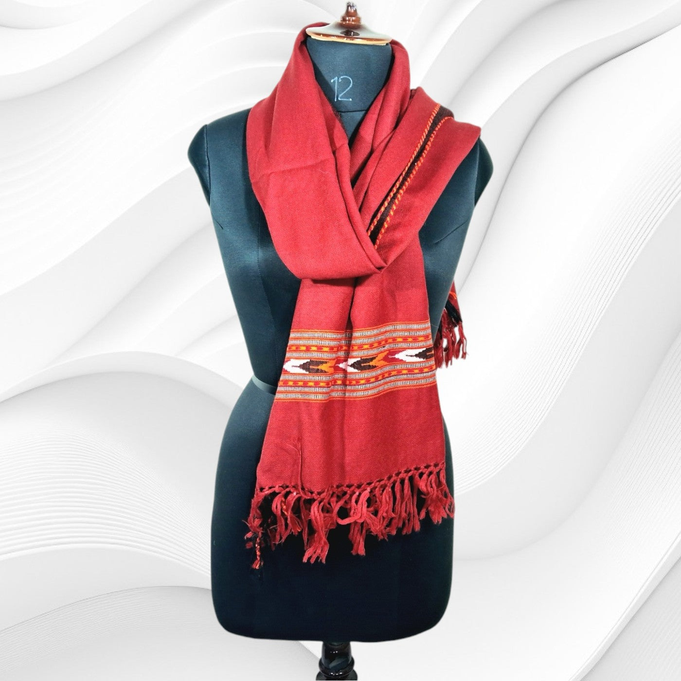 Yak Wool Stole | Red Colour | Handwoven