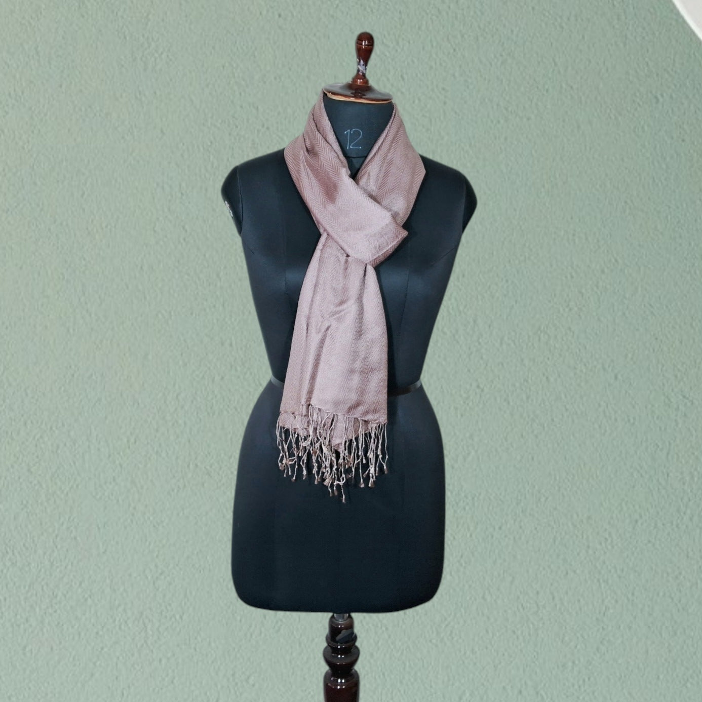 Silk Wool Stole | Large Scarf Wrap | Wave Design Stole