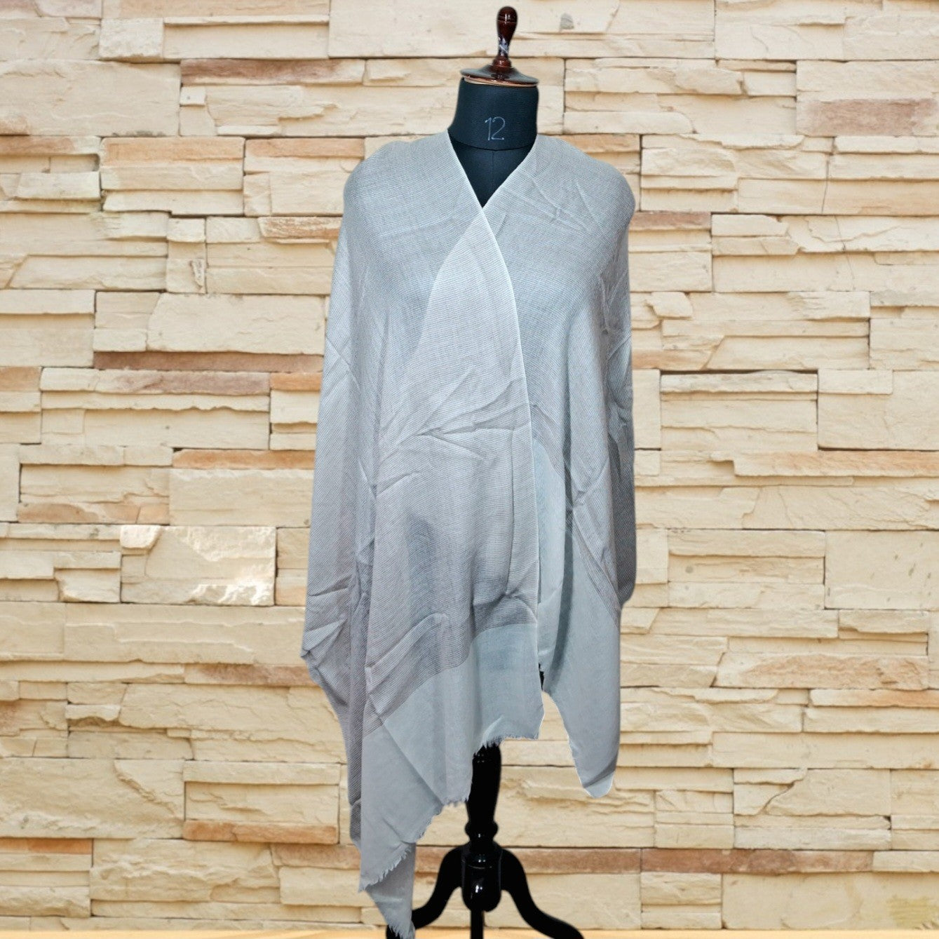 Semi-Pashmina Stole | Fine Wool | Khaadi Designer Stole - ZANSKAR ARTS