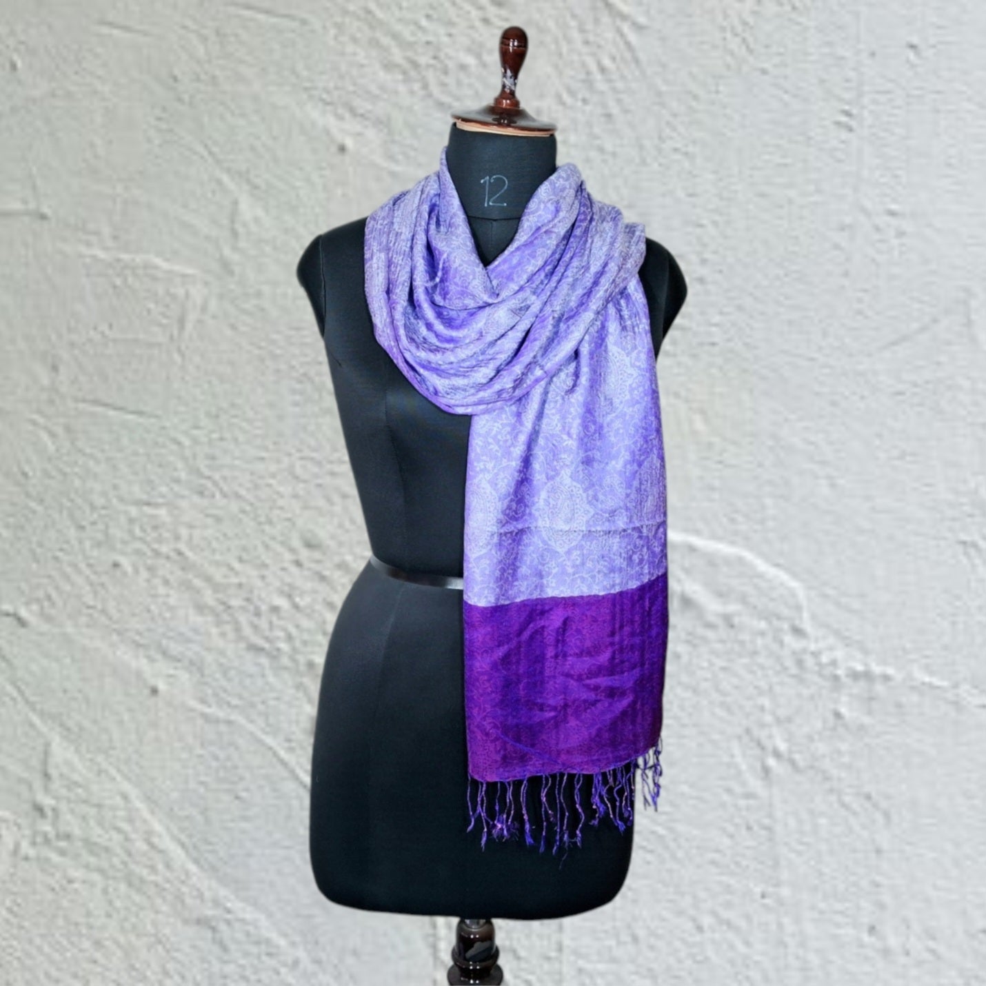 Silk Wool Stole | Large Scarf Wrap | Women Stole - ZANSKAR ARTS