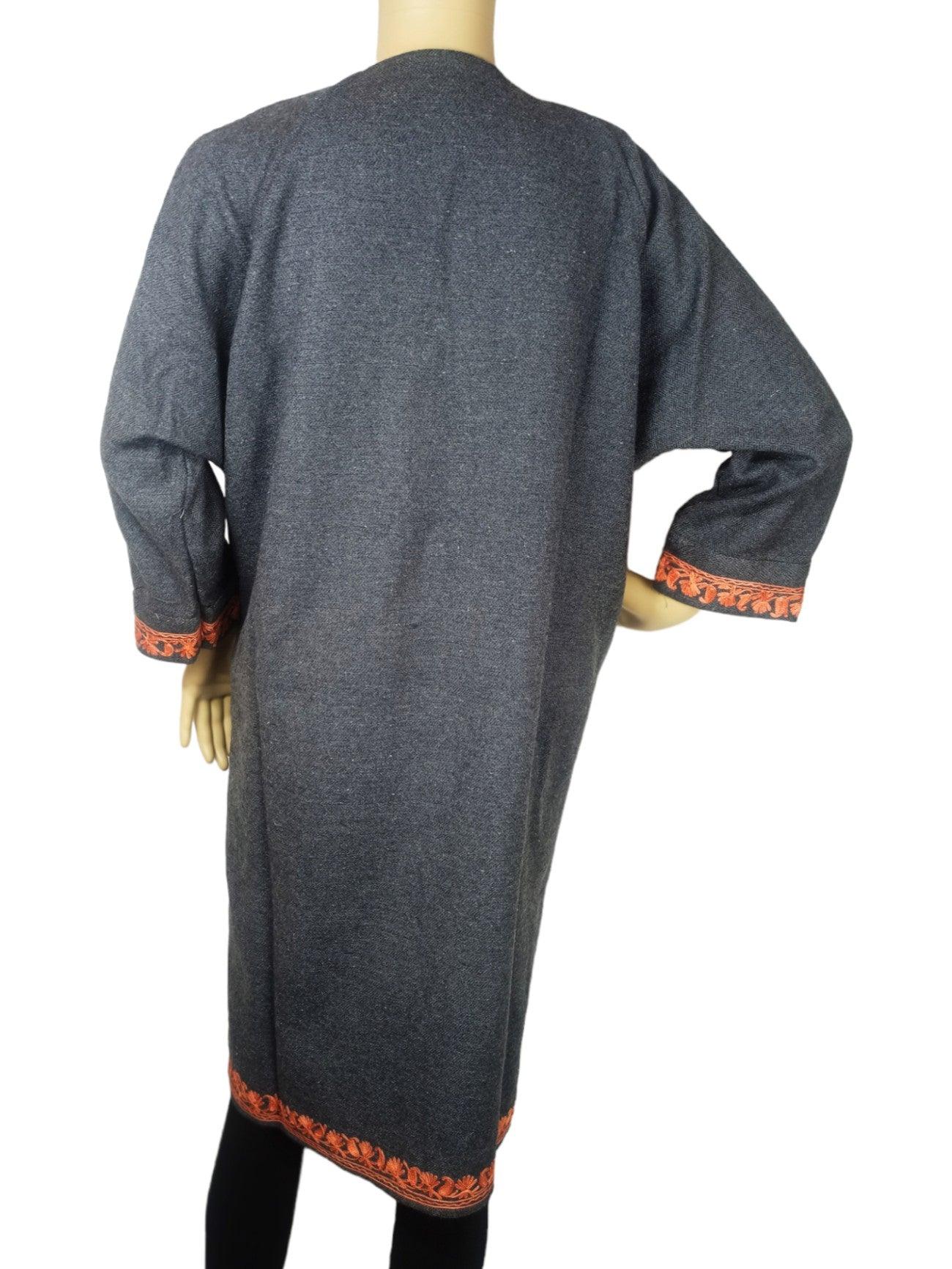 Kids Yak Wool Faran (Pheran) | L Grey | V Neck - ZANSKAR ARTS